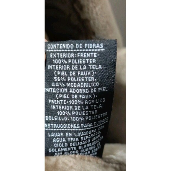 Braetan Jacket Camel Faux Suede Round Collar Faux Fur Lined Pockets Plus Sz30/32 - Picture 13 of 13